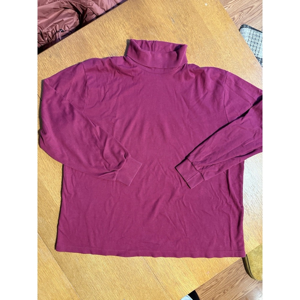 Vintage High Sierra Turtleneck XXL Fits L‎ Made USA Burgundy 100% Cotton